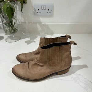 Topshop Tan Suede Ankle Boots